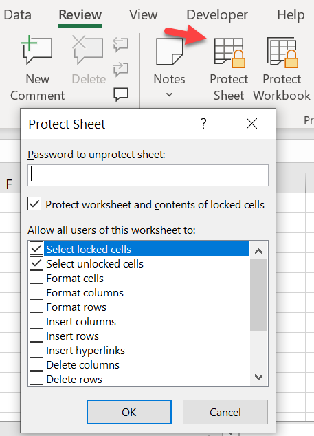 lock cell shortcut excel